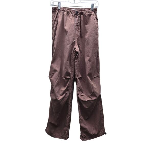 Zara Women's Parachute Wide Leg Ripstop Relaxed Fit Pants Outdoor Brown Size 4 - Picture 1 of 9